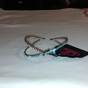 Chrisscrossed blue bracelet